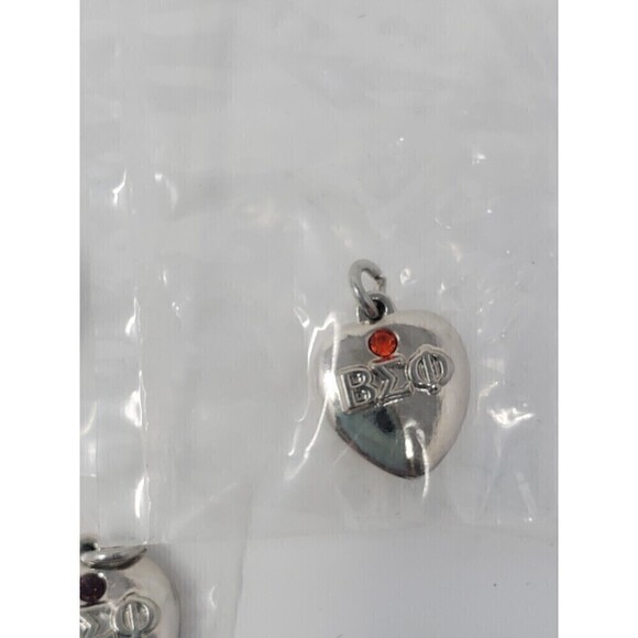 BETA SIGMA PHI SORORITY COLLECTOR'S CHARM BRACELET SILVER DATED HEART CHARMS NEW - Picture 6 of 12